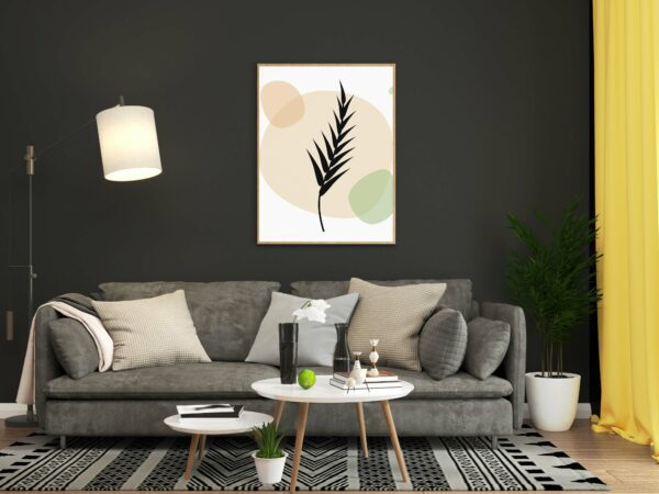 abstract leaves wall art canvas