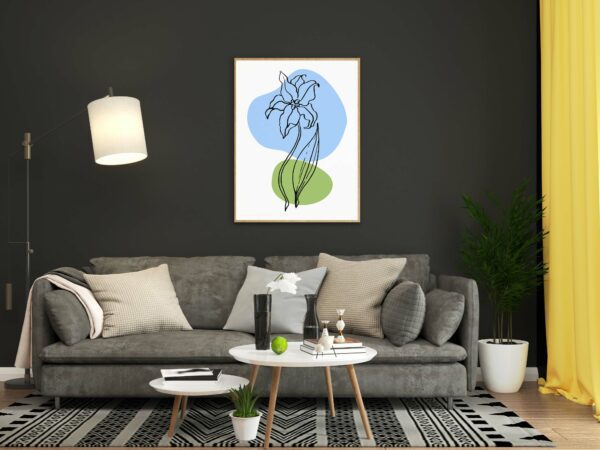 blue flower wall art canvas