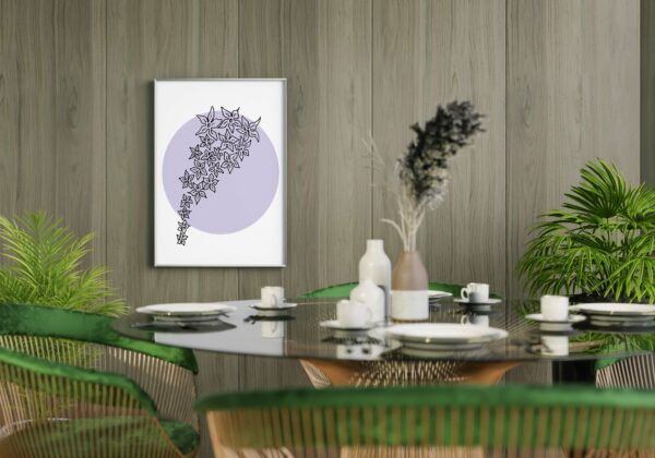purple floral wall art canvas