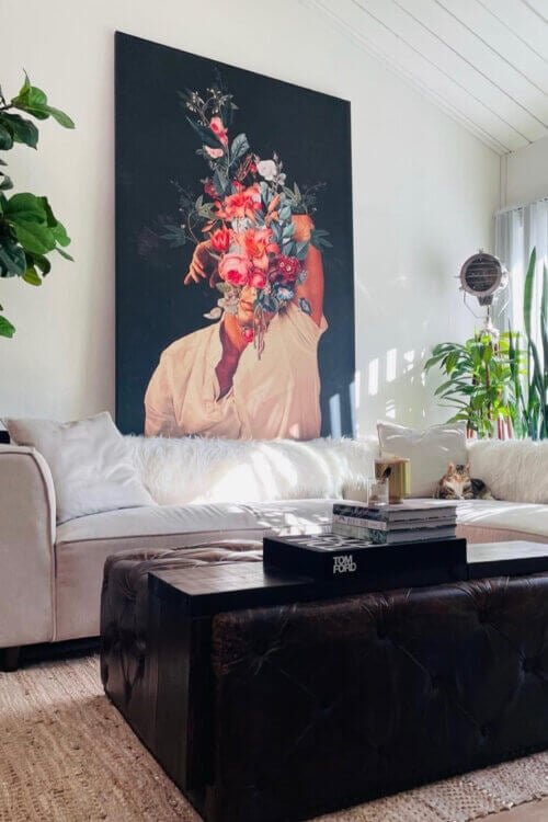 Massive-Flower-Head-Surreal-Artwork-For-Your-Neutral-Living-Room-500x750